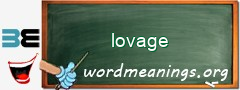 WordMeaning blackboard for lovage